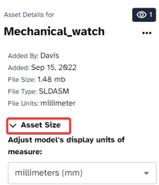 Asset Details - size