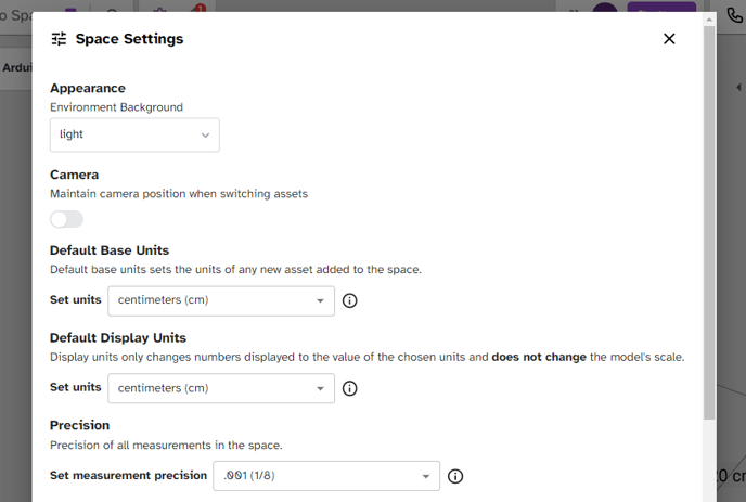 Space Setting Options