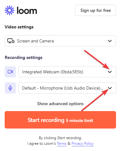 video settings loom